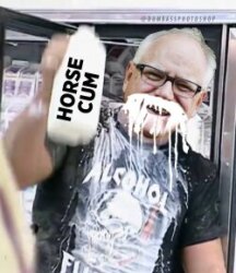 **Tim Walz drinks Horse Jizz W Logo